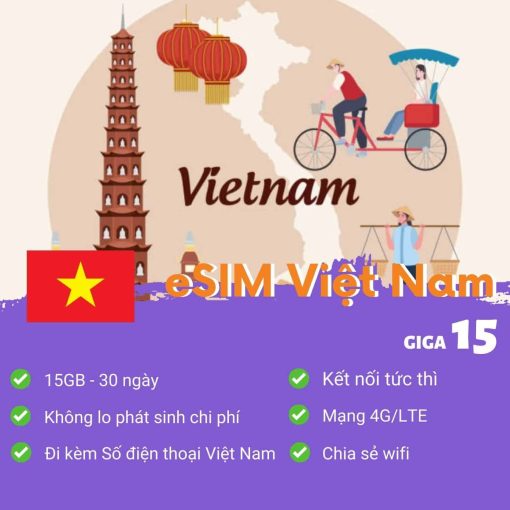 eSIM du lịch Việt Nam GIGA15