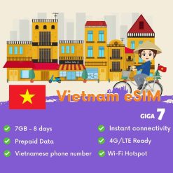 Vietnam eSIM tour tourists Giga7 - prepaid