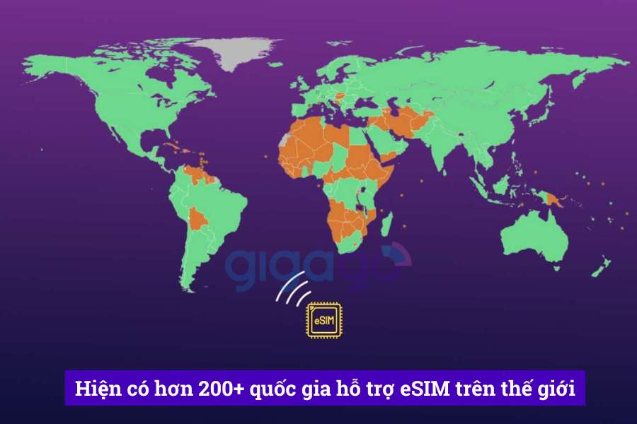 Danh sách 200+ quốc gia hỗ trợ sử dụng eSIM