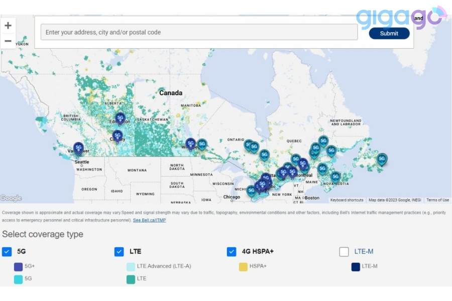 Nhà mạng Bell canada gigago