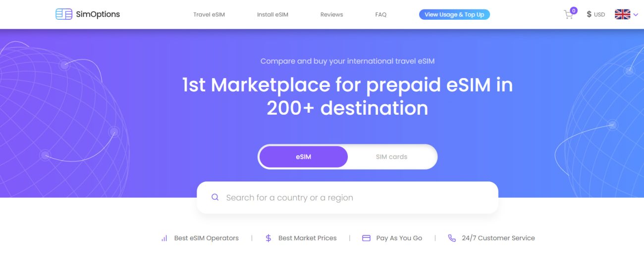 Simoptions - top nhà cung cấp esim tốt nhất trên thế giới