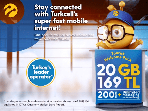 Nhà mạng Turkcell Mobile ở Thổ Nhĩ Kỳ - Sim du lịch ở Thổ Nhĩ Kỳ