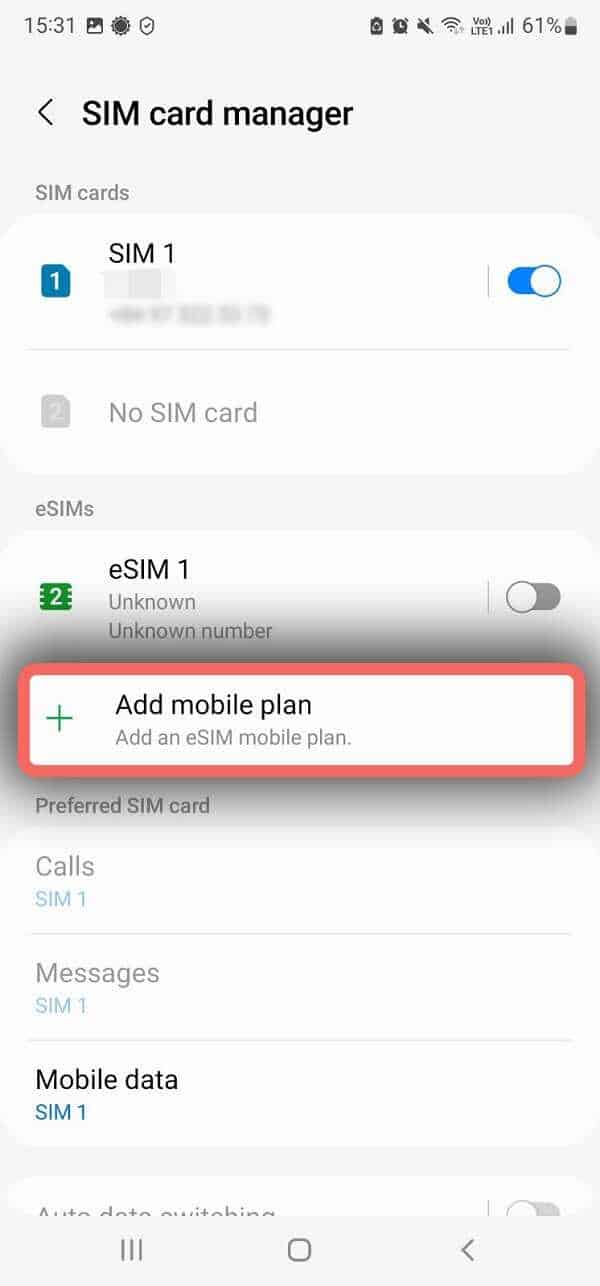 Chọn <strong>Add mobile plan</strong>
