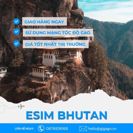 esim du lịch Bhutan gigago