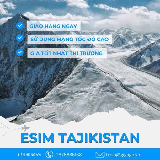 esim du lịch Tajikistan gigago