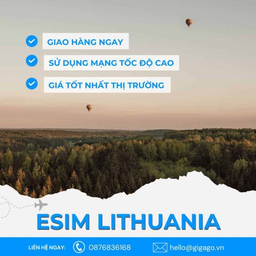 esim du lịch Lithuania gigago