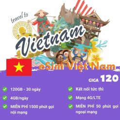 Giga120 - esim du lịch Việt Nam data khủng