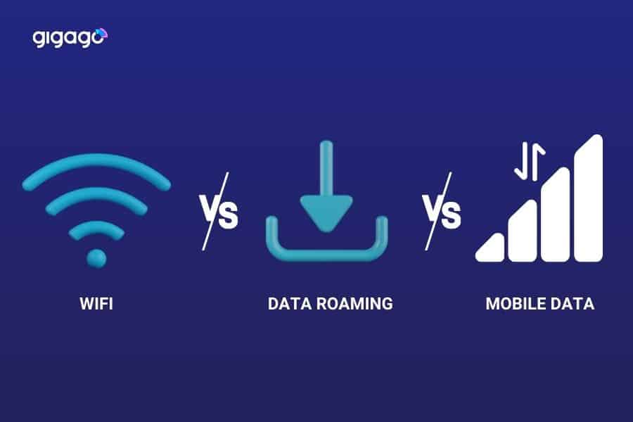 Phân biệt mobile data, data roaming và wifi gigago