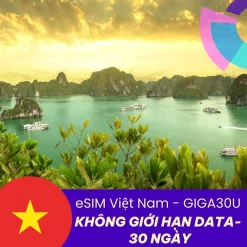 Giga30U - eSIM Việt Nam không giới hạn data 30 ngày - GIGAGO