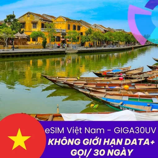 Giga30U - eSIM Việt Nam không giới hạn data + gọi 30 ngày - GIGAGO