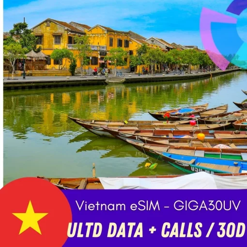 Giga30UV - Vietnam eSIM 30 days unlimited data + calls