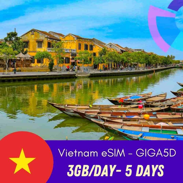 GIGA5D Vietnam ESIM Daily 3GB Free Chat Apps 5 Days 6 9