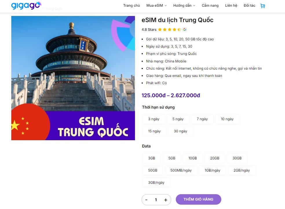 esim du lịch trung quốc dùng được Zalo