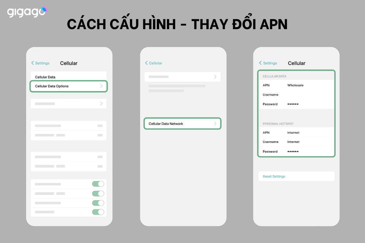 Các bước cấu hình APN trên điện thoại