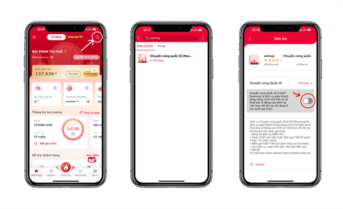 Các bước đăng ký roaming viettel trên app My Viettel