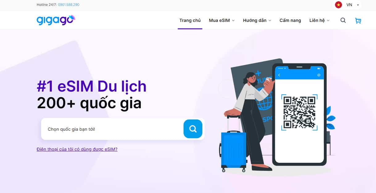 eSIM từ Gigago có thể mang đến cho bạn trải nghiệm tốt 