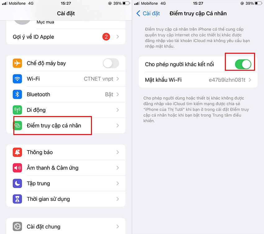 Cách phát WiFi bằng eSIM trên iOS