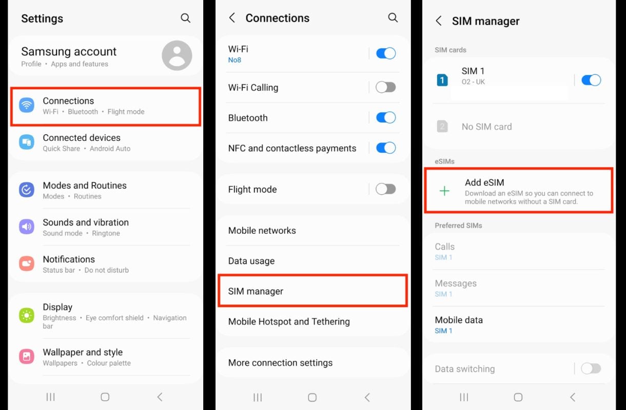 Các bước cài đặt eSIM trên Android