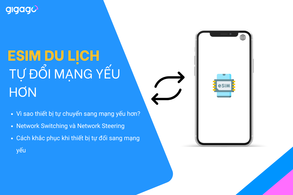 vì sao esim du lịch tự đổi sang mạng yếu hơn