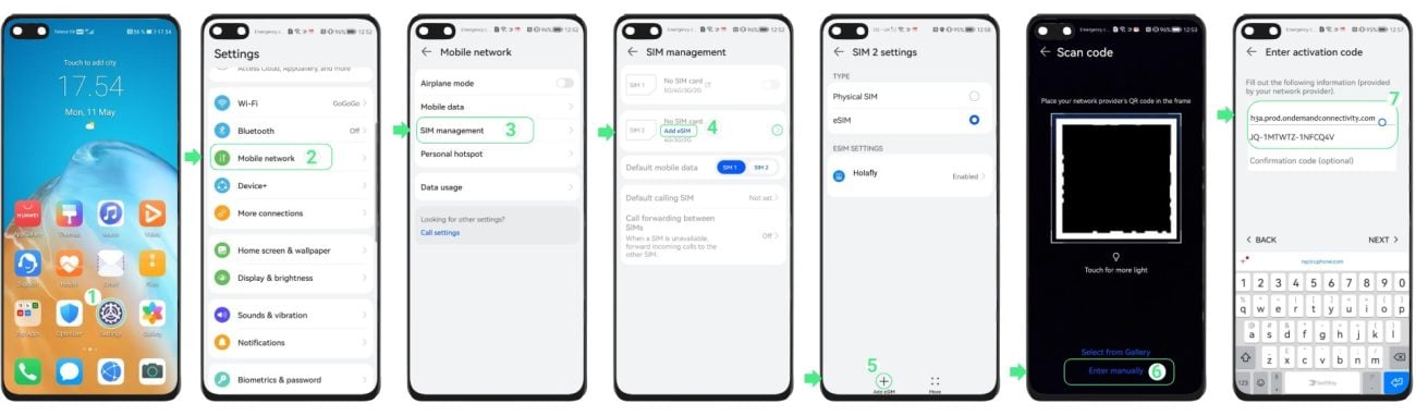 Các bước kích hoạt esim du lịch trên Huawei