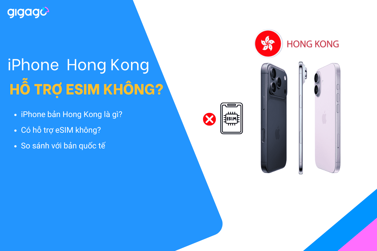 iphone bản Hong Kong có hỗ trợ eSIM không