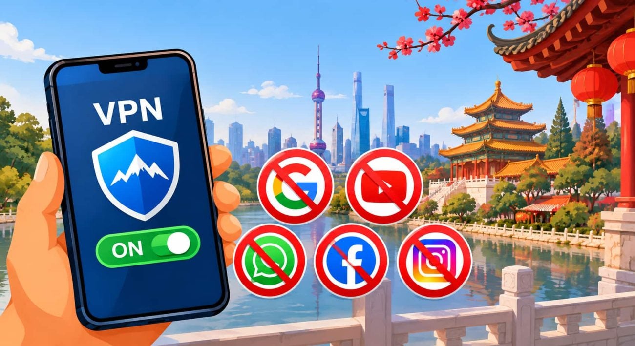 Bật VPN khi đến quốc gia hạn chế Internet