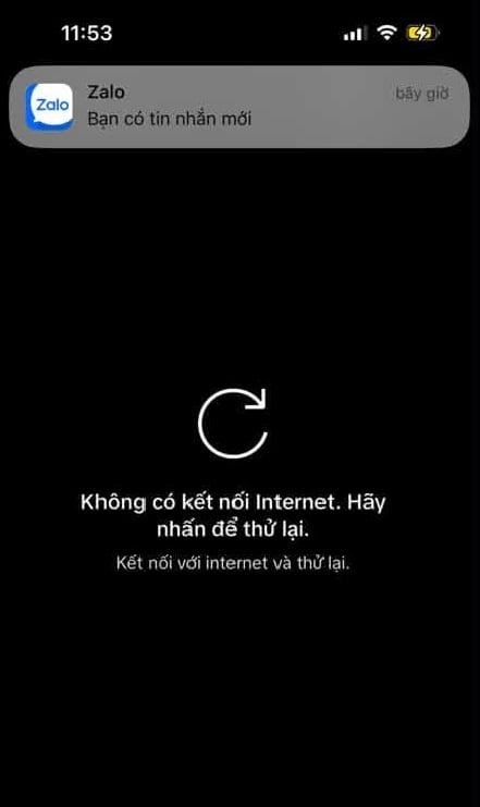 Màn hình hiển thị lỗi không có kết nối Internet khi vào TikTok sau khi đi Trung Quốc về