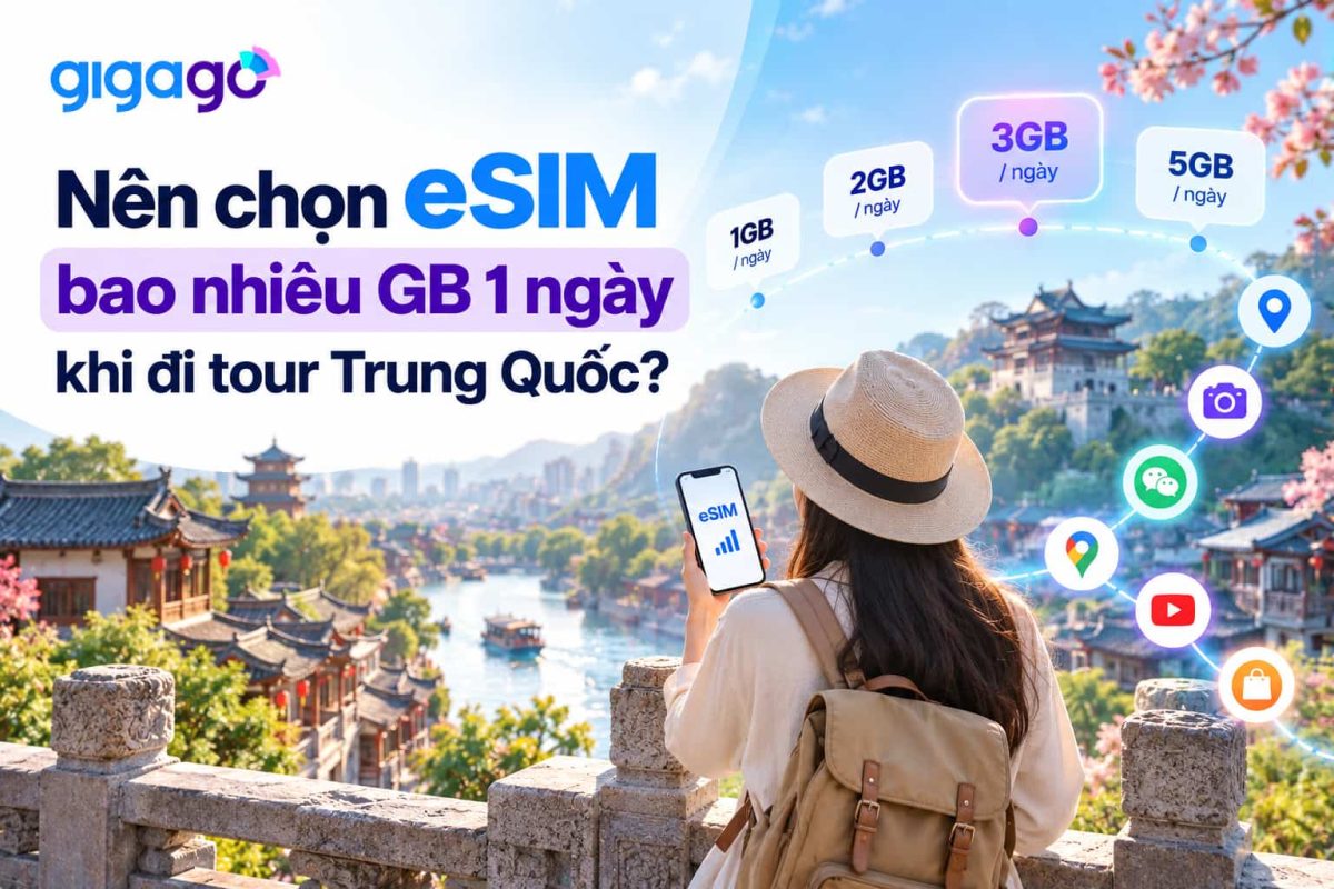 Nên chọn eSIM Bao nhiêu GB 1 ngày khi đi tour Trung Quốc